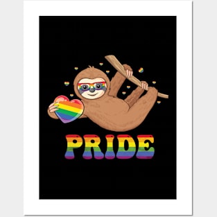 Peace love pride LGBT flag Rainbow Gay Pride LGBT sloth Posters and Art